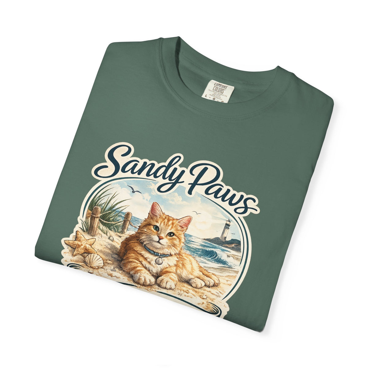 Sandy Paws Are Purrfect Beach Cat T-Shirt