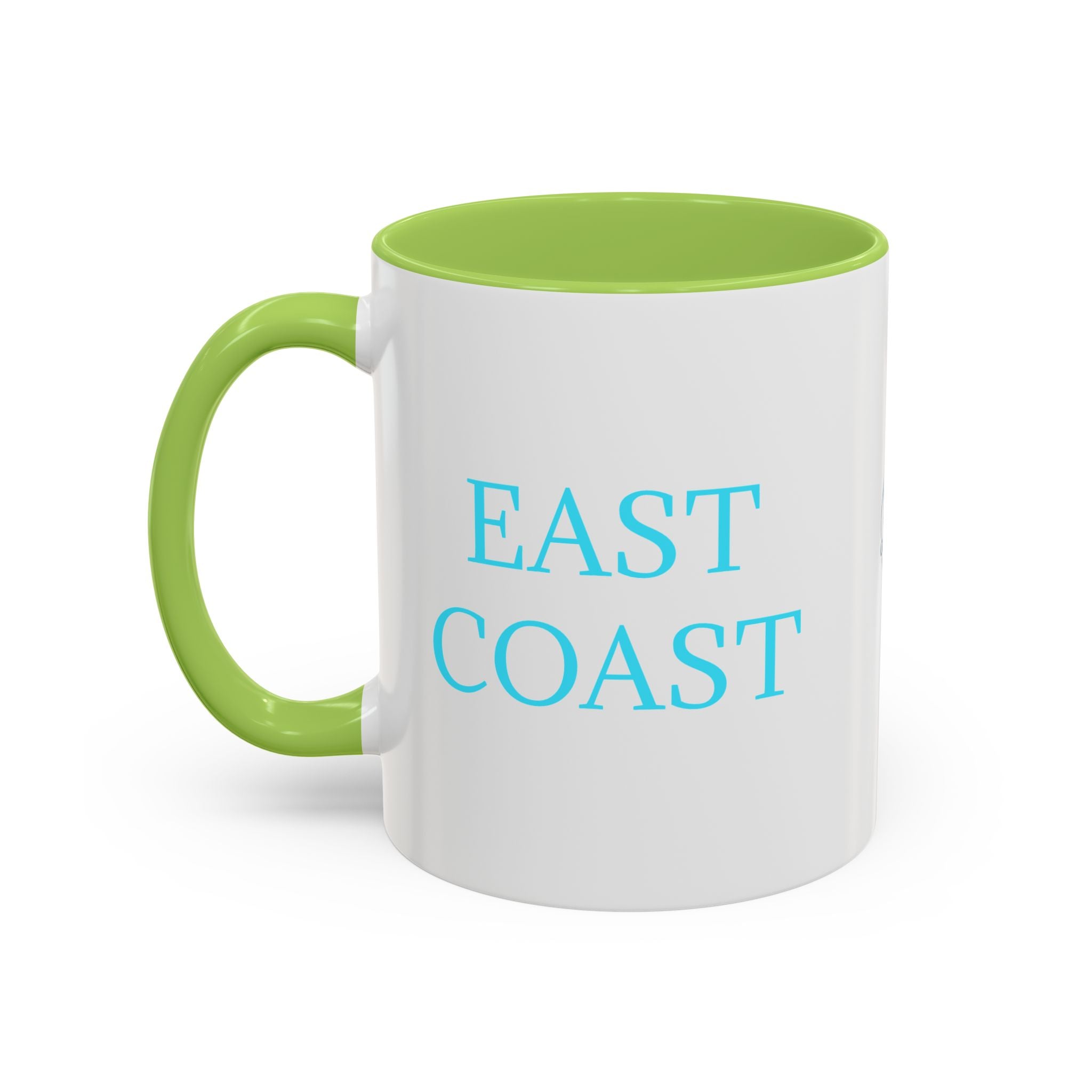 EAST Coast Coffee Mug — Coastal Blue Accent Ceramic Mug (11/15oz)