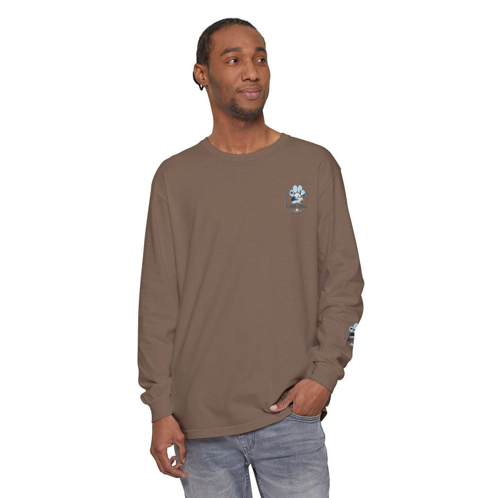 Coast & Paws Signature Soft Long Sleeve Tee — Coastal Paw Wave Graphic