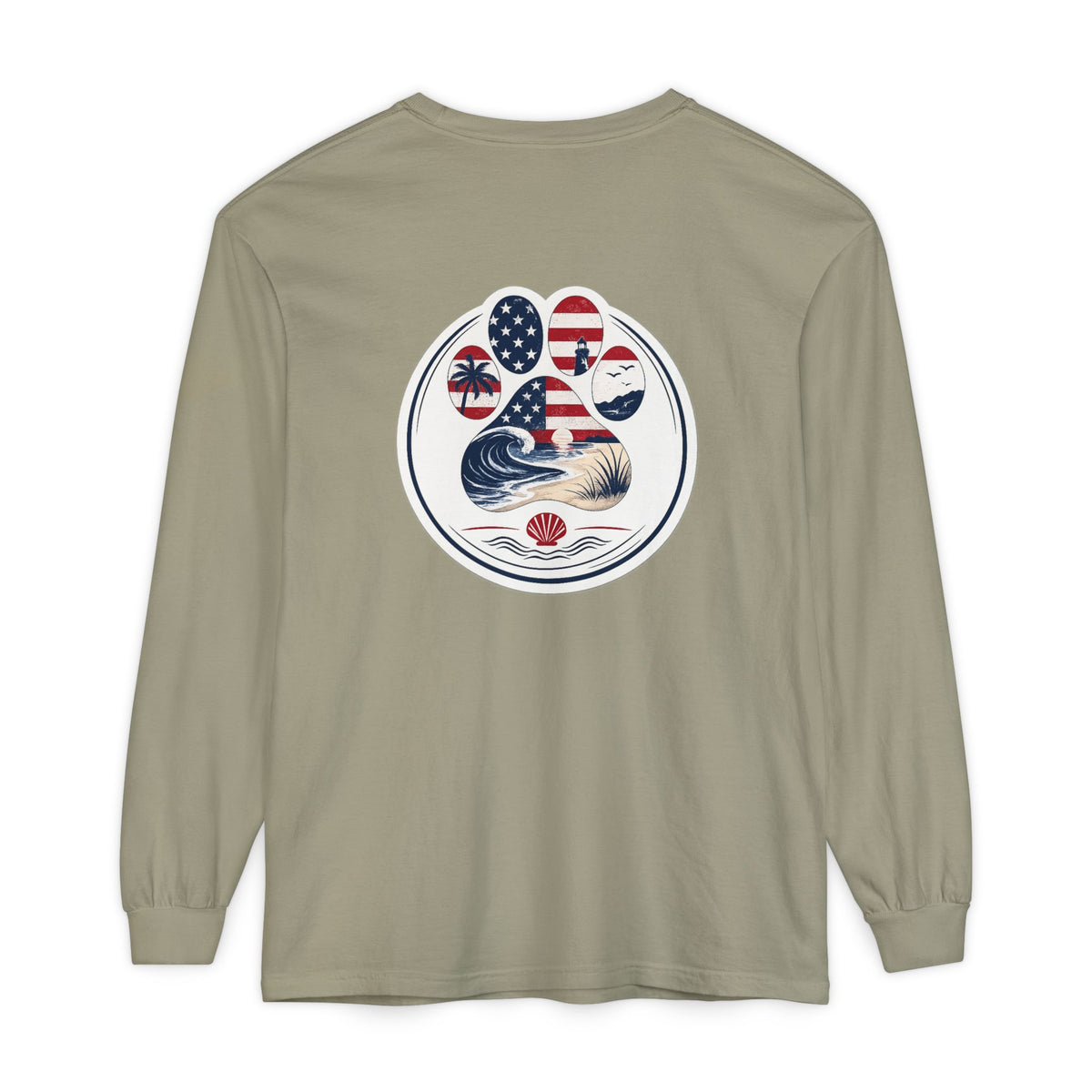 Patriotic Coast & Paws Signature Long Sleeve T‑Shirt