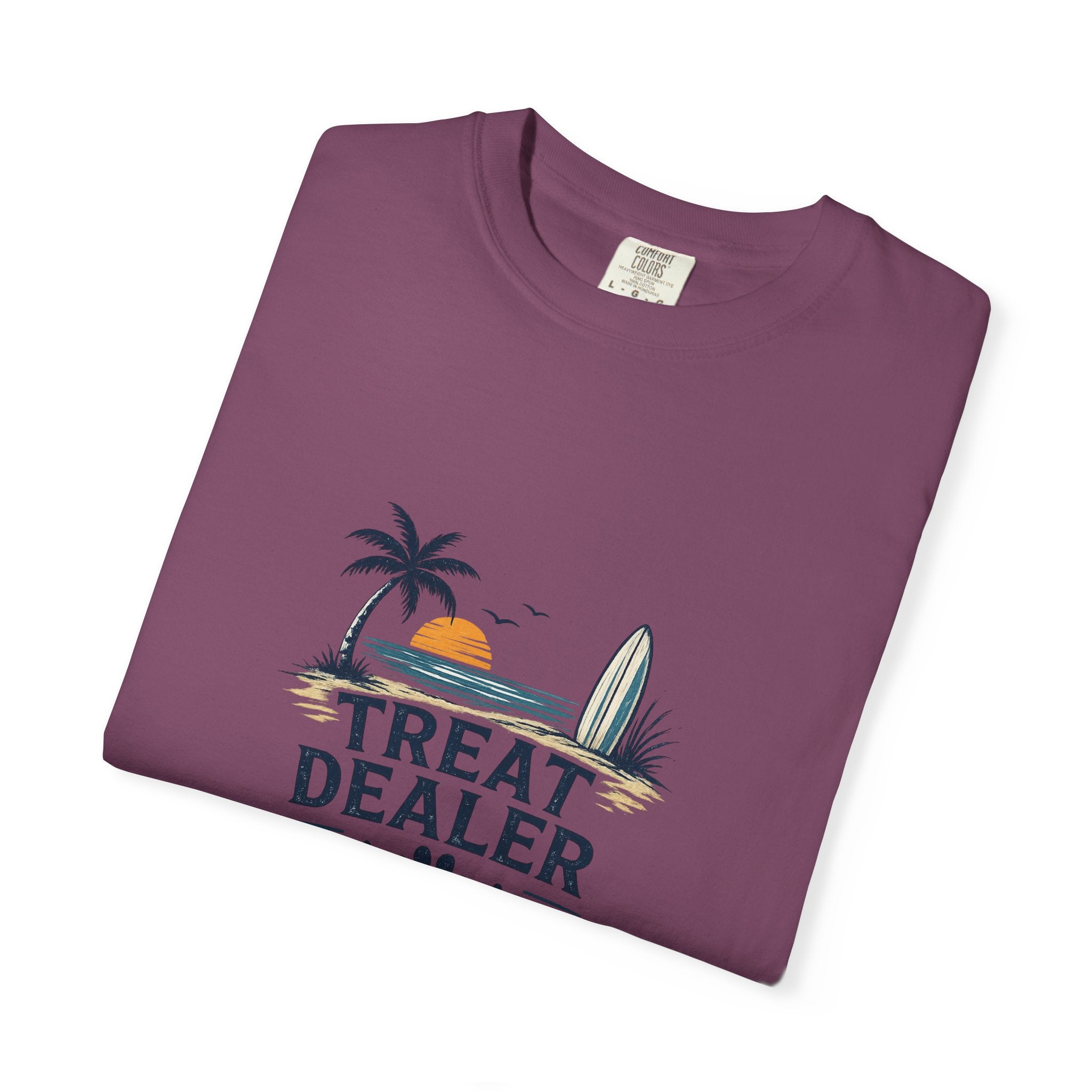 Treat Dealer Beach T-Shirt — Cute Dog Paw Surf Graphic