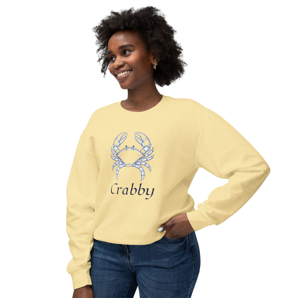 Crabby Blue Crab Sweatshirt — Coastal Nautical Crewneck