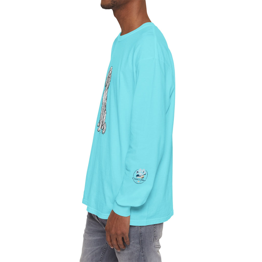 Irish Setter Unisex Long-Sleeve Tee with Coast & Paws logo on sleeve
