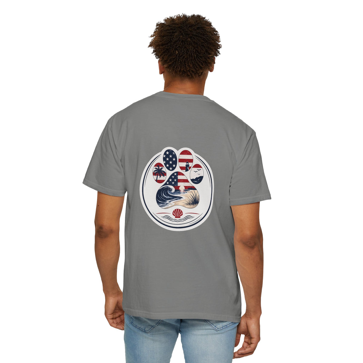 Coast & Paws Signature (Red, White & Blue) Unisex Garment-Dyed T-shirt
