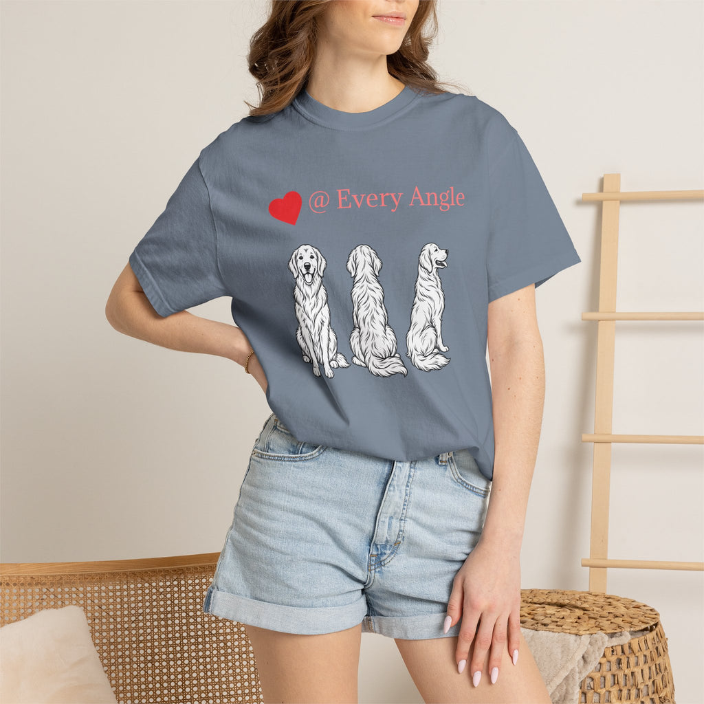 Golden Retriever Love T-Shirt — “@ Every Angle” Dog Portrait Tee - We can Customize with your dog breed