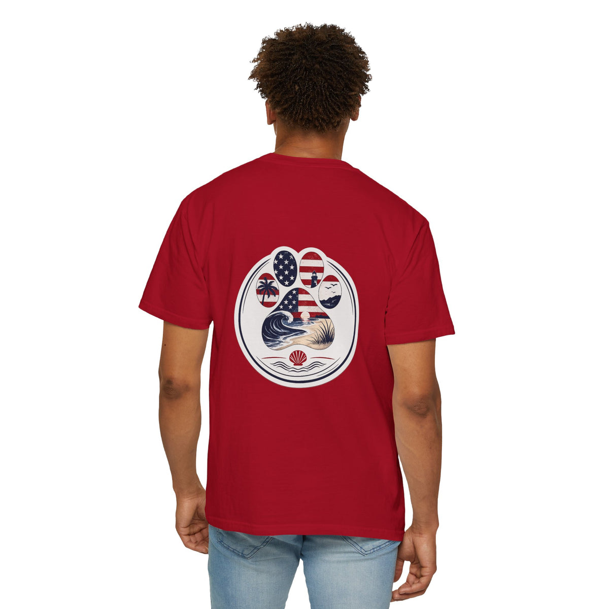 Coast & Paws Signature (Red, White & Blue) Unisex Garment-Dyed T-shirt