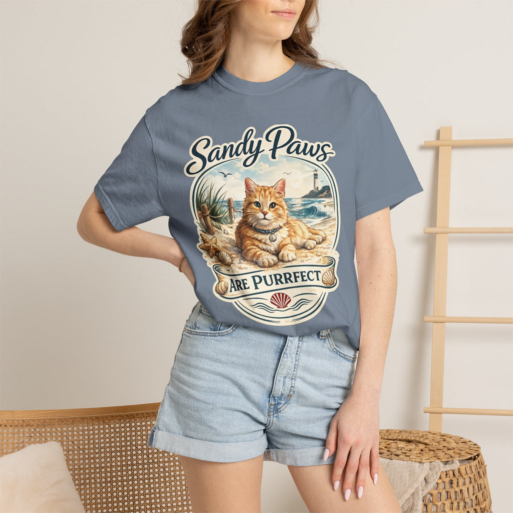 Sandy Paws Are Purrfect Beach Cat T-Shirt