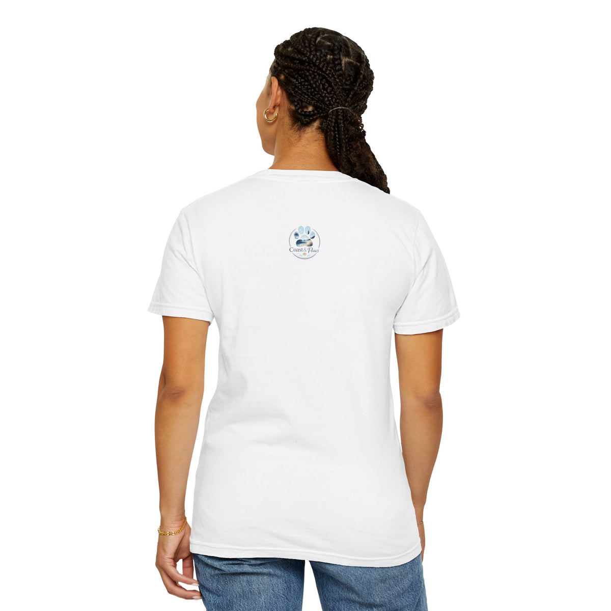 Ocean Paw Surf T-Shirt — Beach Sunset Paw Print Tee