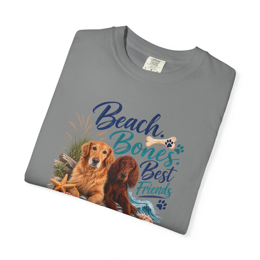 Beach Bones Best Friends Unisex Soft T-Shirt — Dog Lover Beach Tee