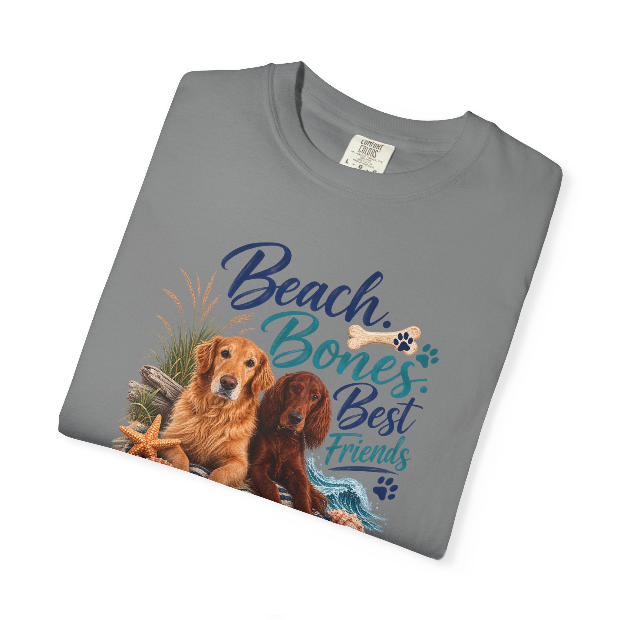 Beach Bones Best Friends Unisex Soft T-Shirt — Dog Lover Beach Tee