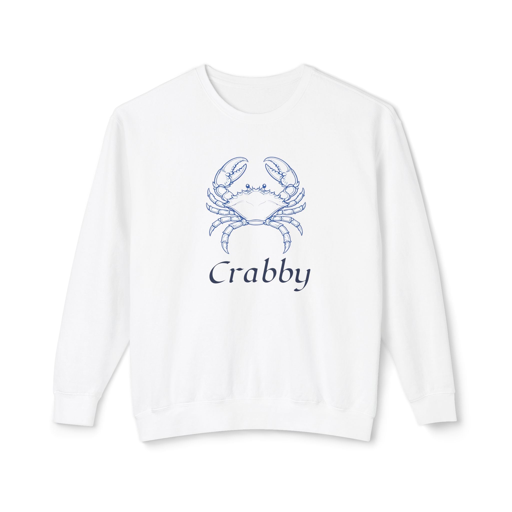 Crabby Blue Crab Sweatshirt — Coastal Nautical Crewneck