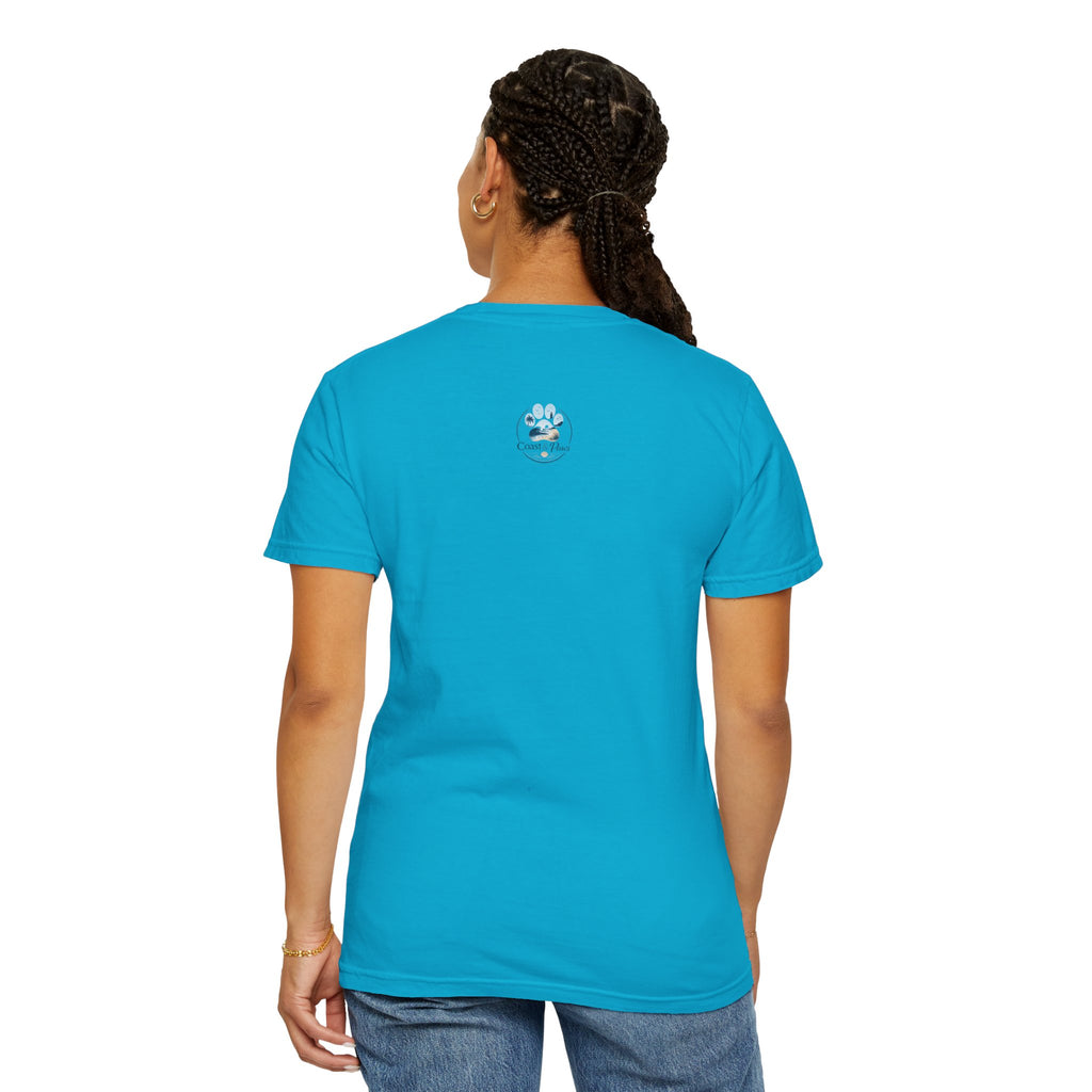 Ocean Paw Surf T-Shirt — Beach Sunset Paw Print Tee