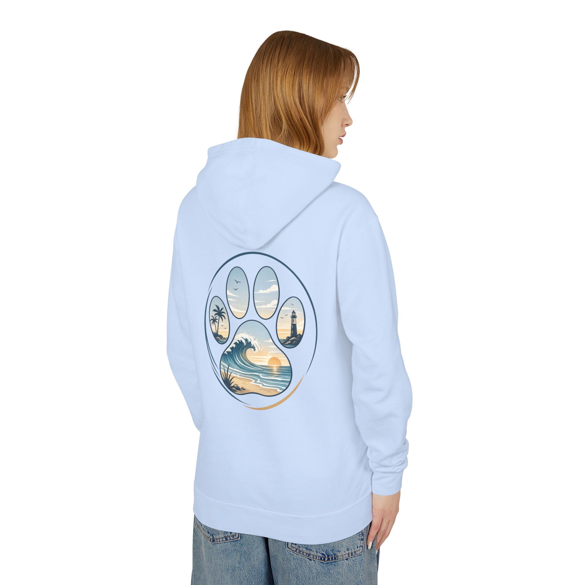 Coast & Paws Signature (Coastal Blue) Hoodie | Unisex Garment Dyed