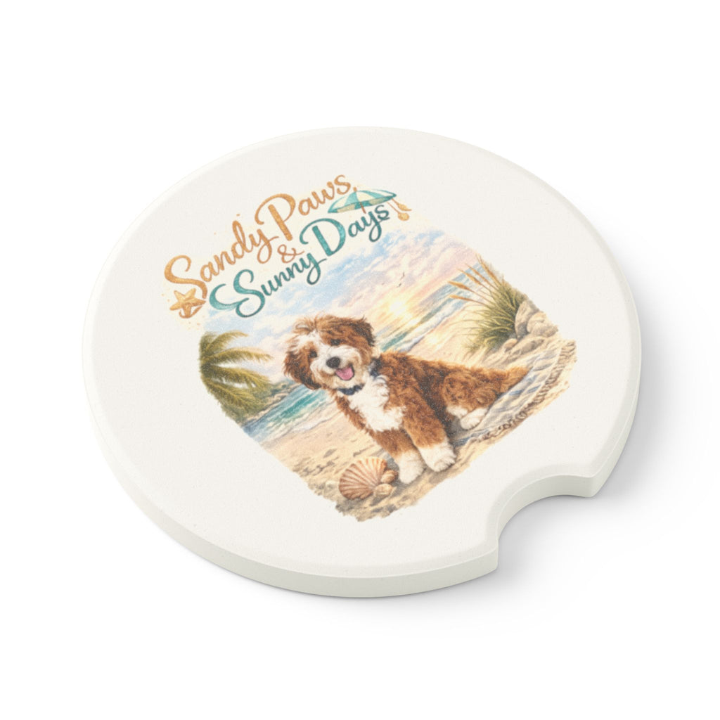 Bernedoodle Soapstone Car Coaster – Sandy Paws Sunny Days