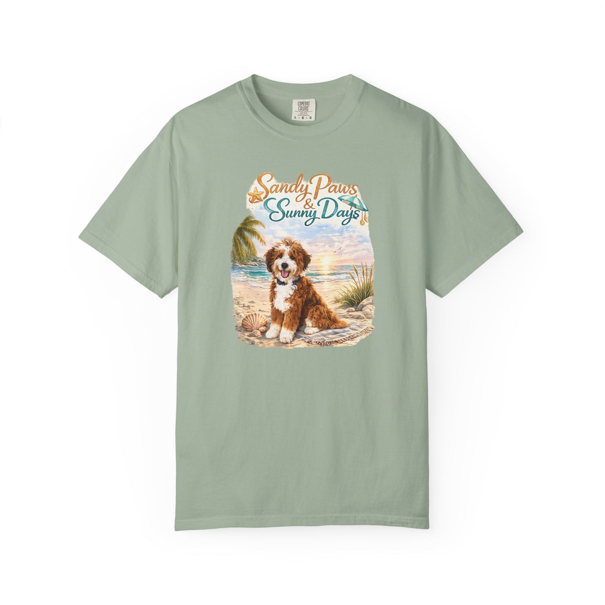 Sandy Paws Sunny Days T-Shirt — Unisex Comfort Colors Graphic Tee