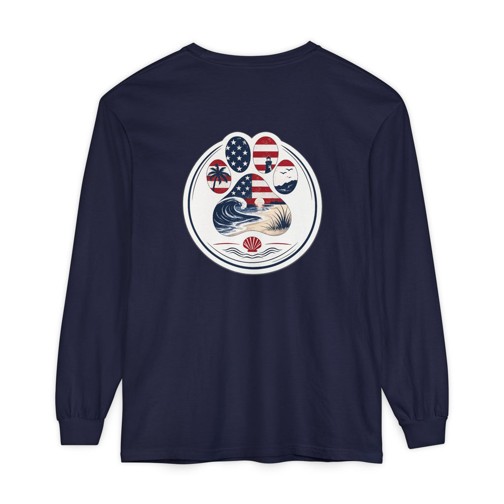 Patriotic Coast & Paws Signature Long Sleeve T‑Shirt