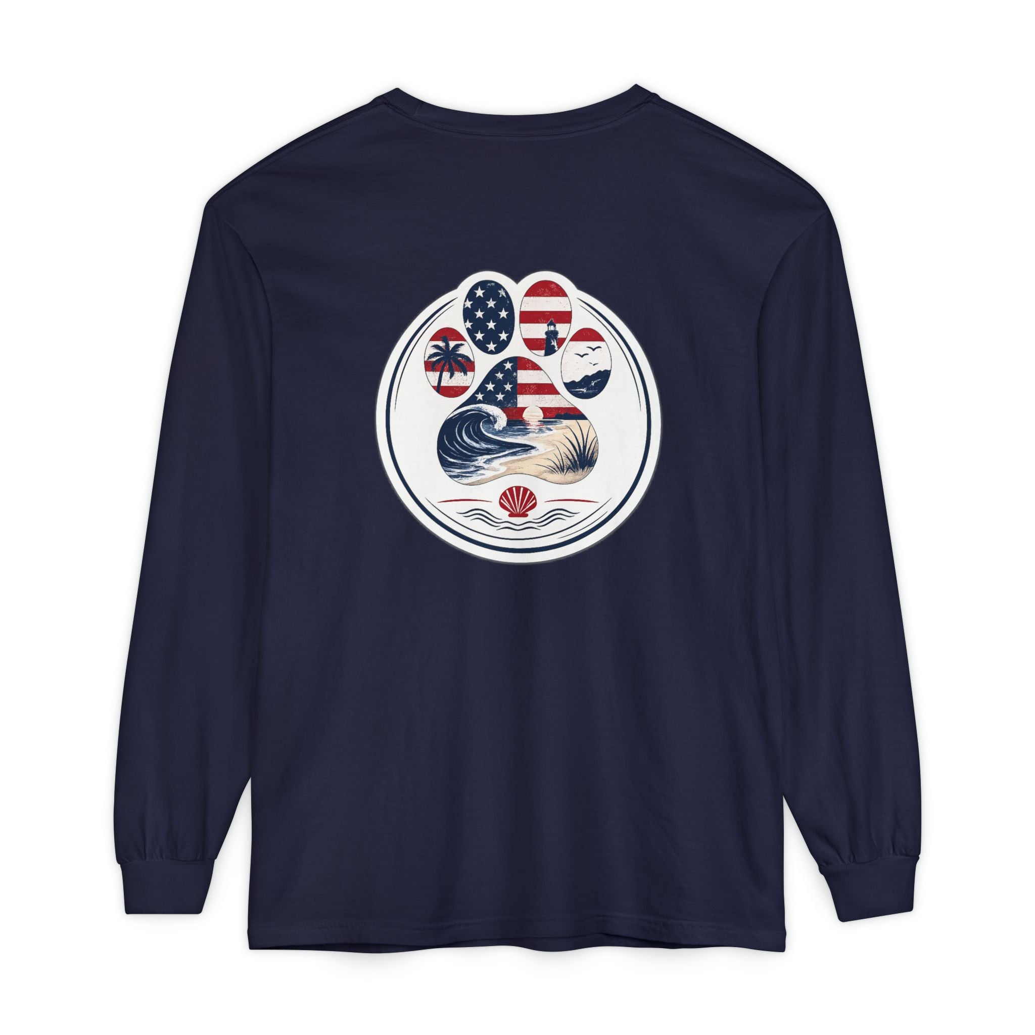 Patriotic Coast & Paws Signature Long Sleeve T‑Shirt