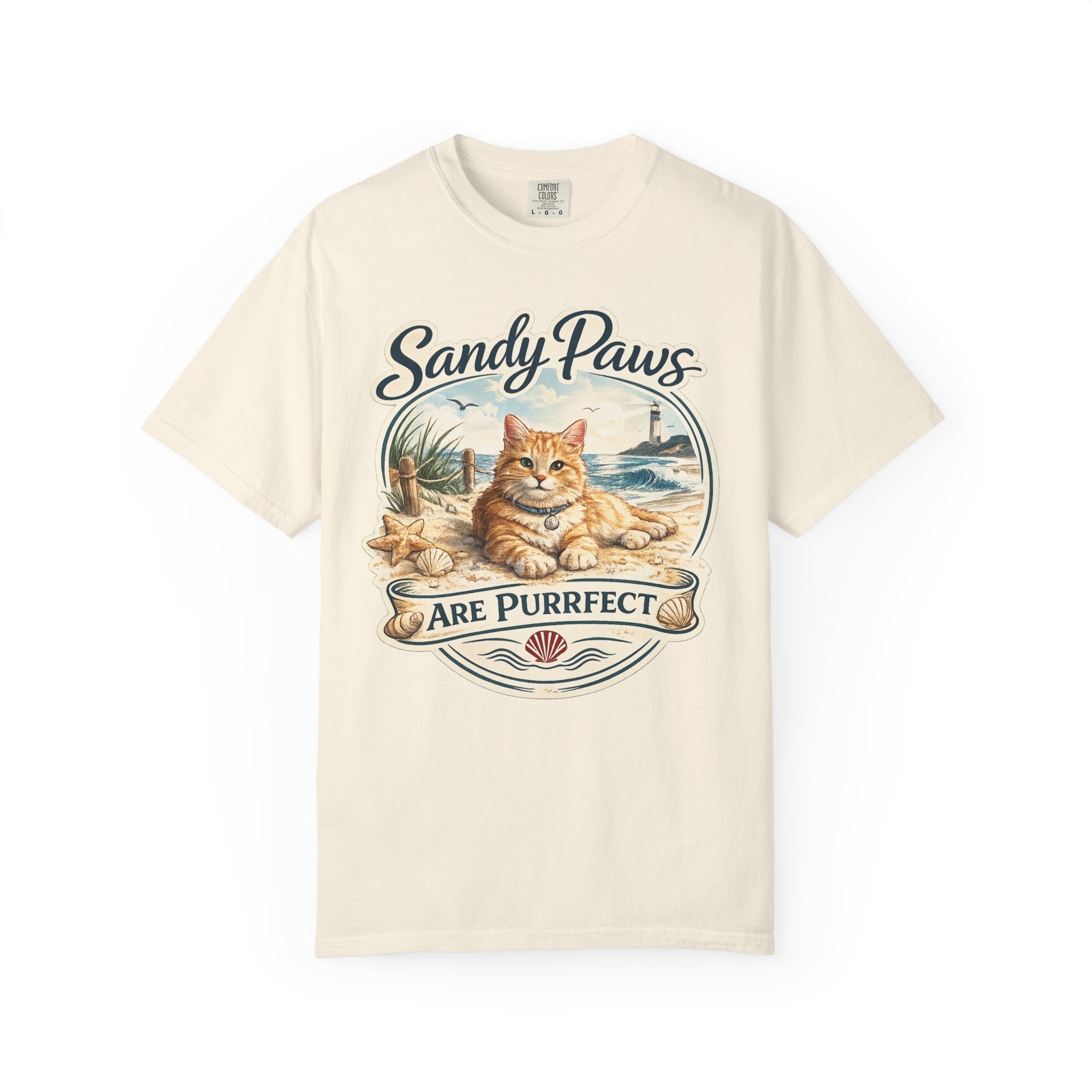 Sandy Paws Are Purrfect Beach Cat T-Shirt