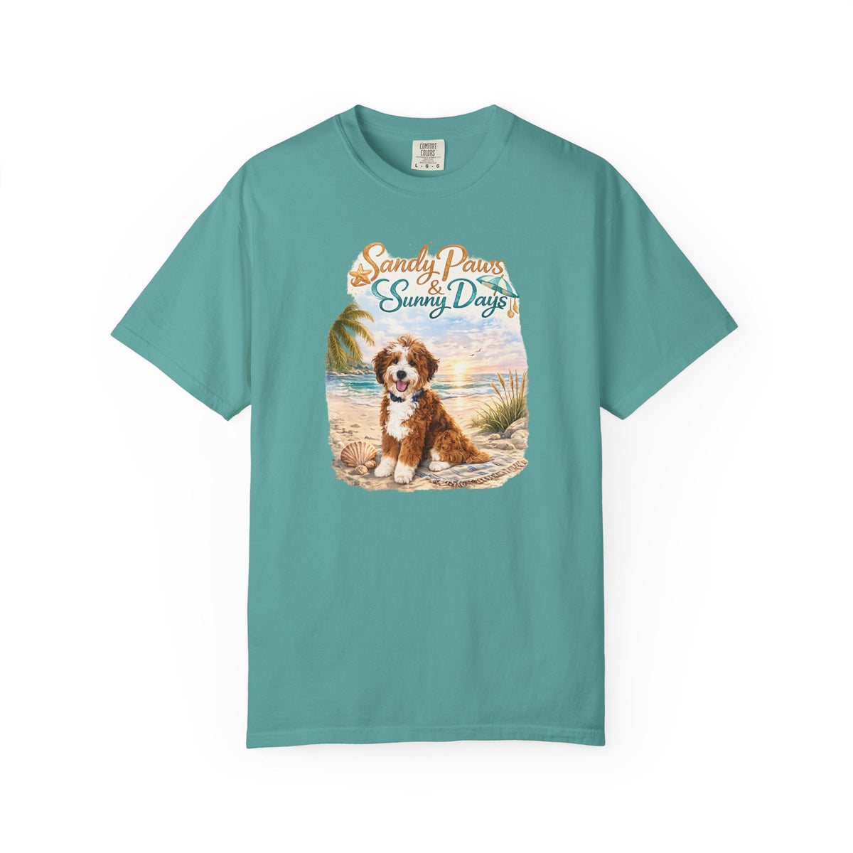 Sandy Paws Sunny Days T-Shirt — Unisex Comfort Colors Graphic Tee