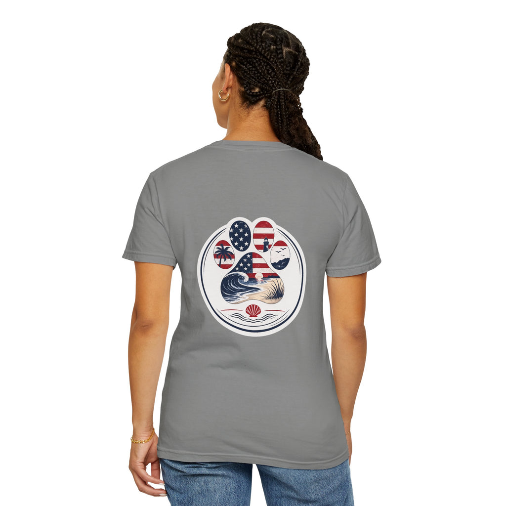 Coast & Paws Signature (Red, White & Blue) Unisex Garment-Dyed T-shirt
