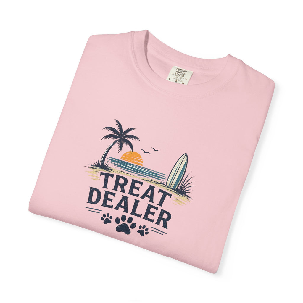 Treat Dealer Beach T-Shirt — Cute Dog Paw Surf Graphic