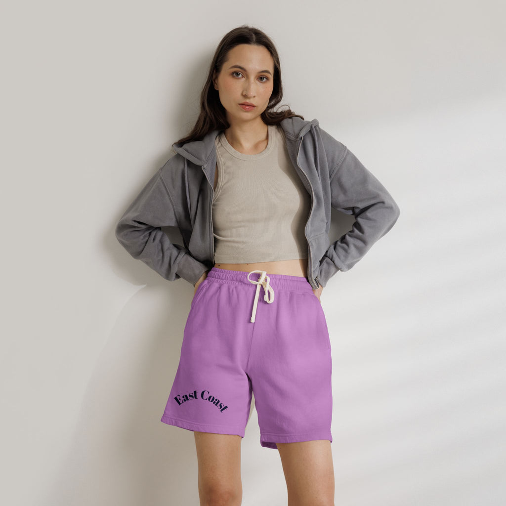 East Coast Graphic Sweat Shorts — Lightweight Garment-Dyed Fleece