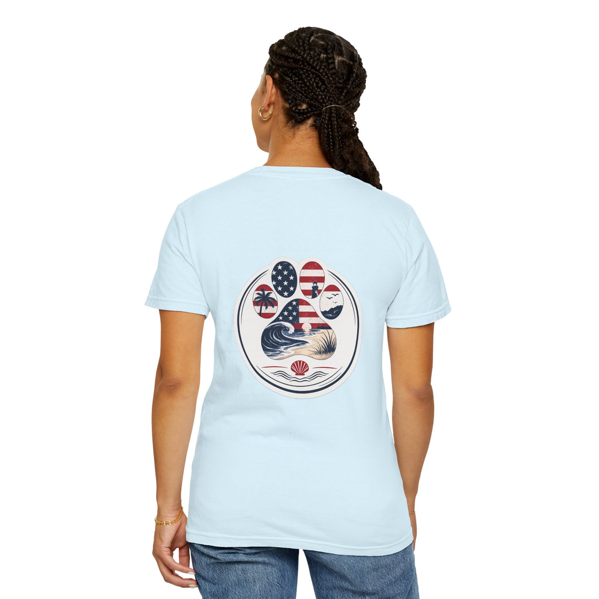 Coast & Paws Signature (Red, White & Blue) Unisex Garment-Dyed T-shirt