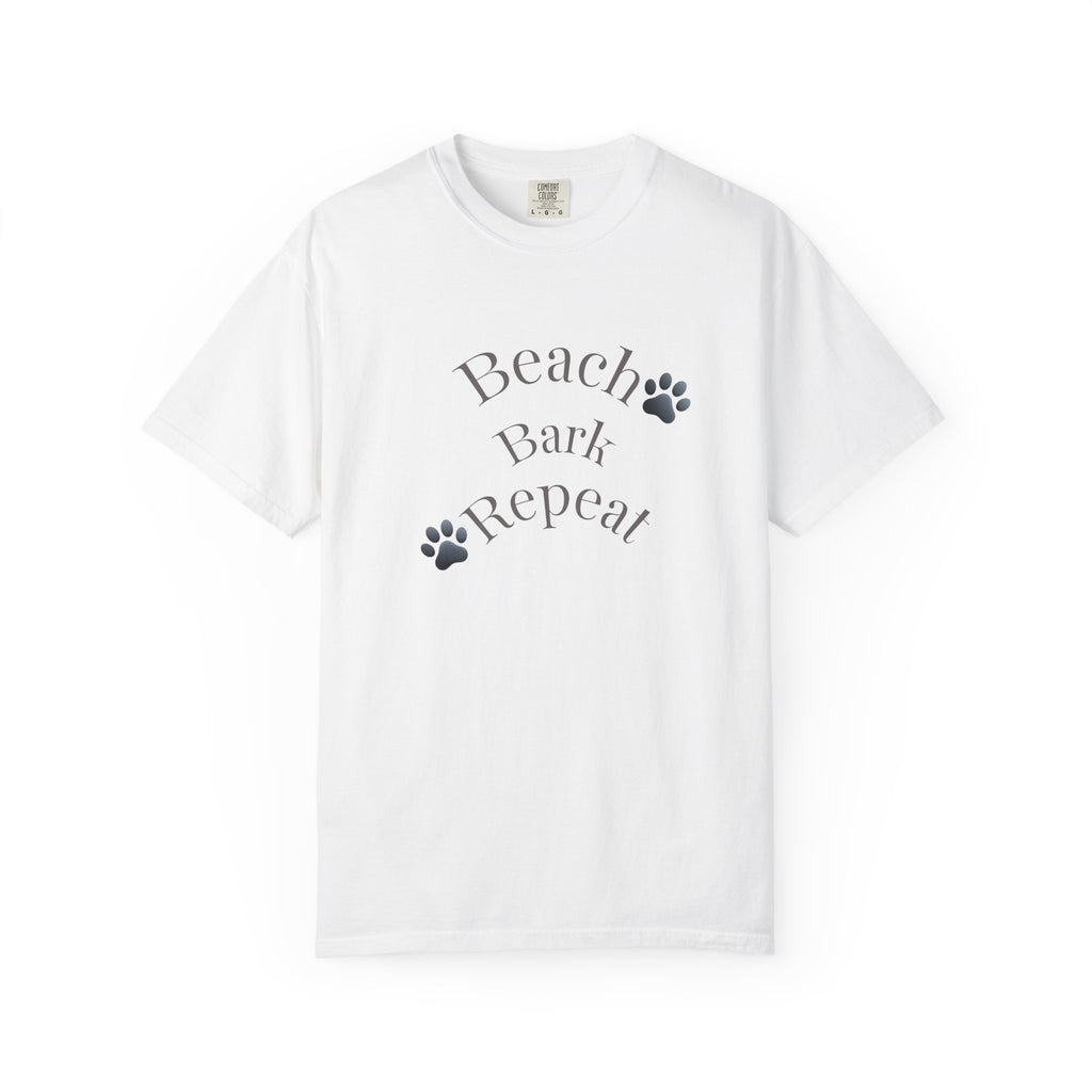 Beach Bark Repeat T-Shirt — Casual Dog Lover Tee