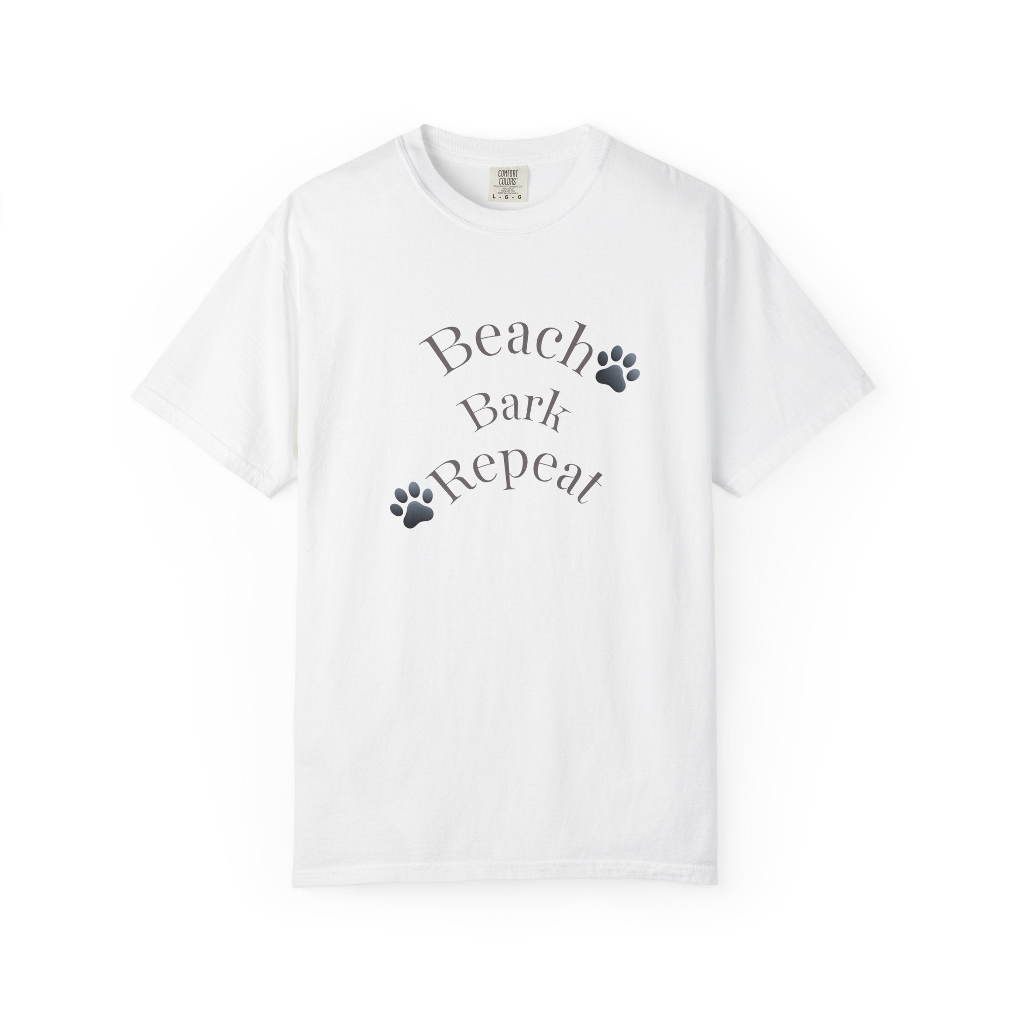 Beach Bark Repeat T-Shirt — Casual Dog Lover Tee