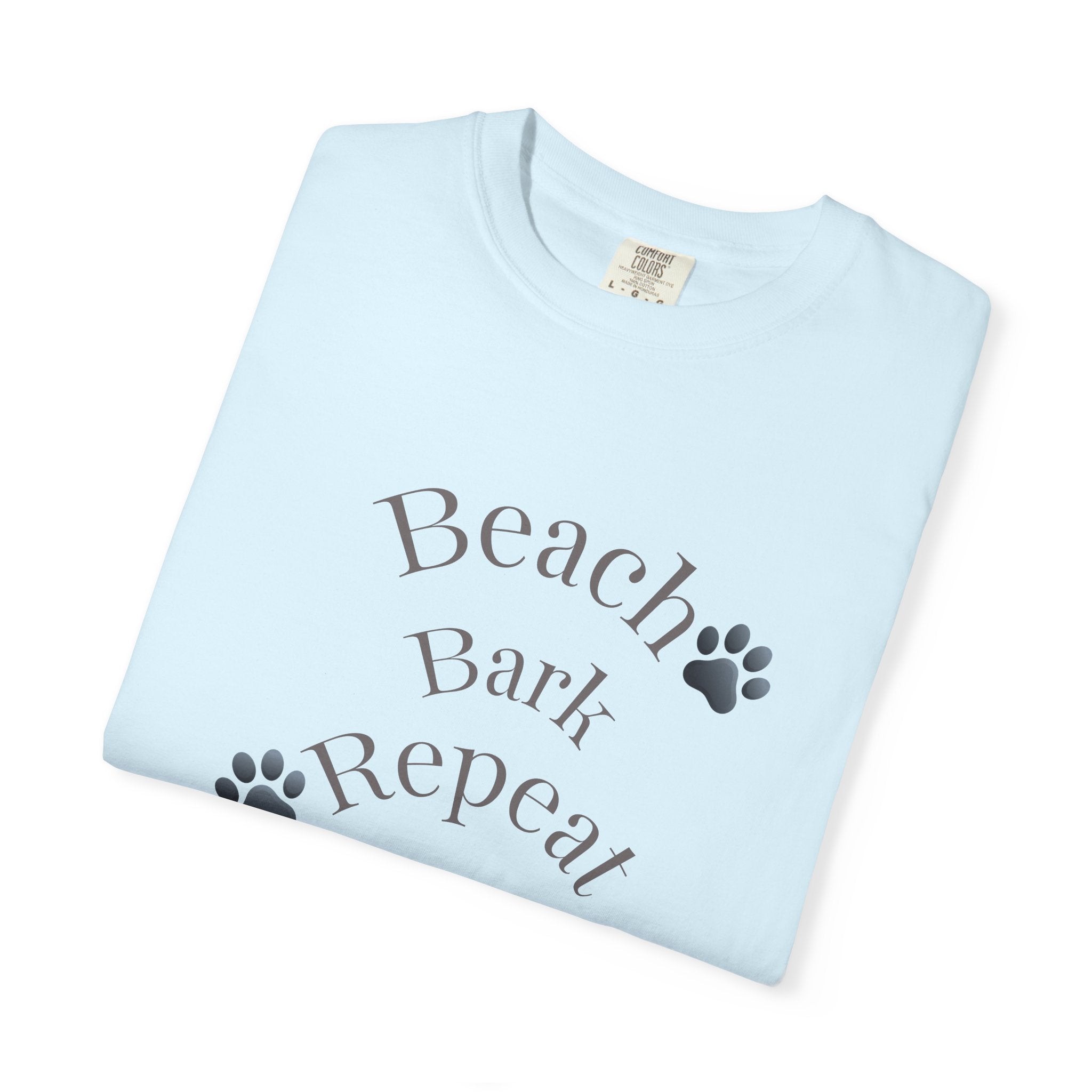 Beach Bark Repeat T-Shirt — Casual Dog Lover Tee