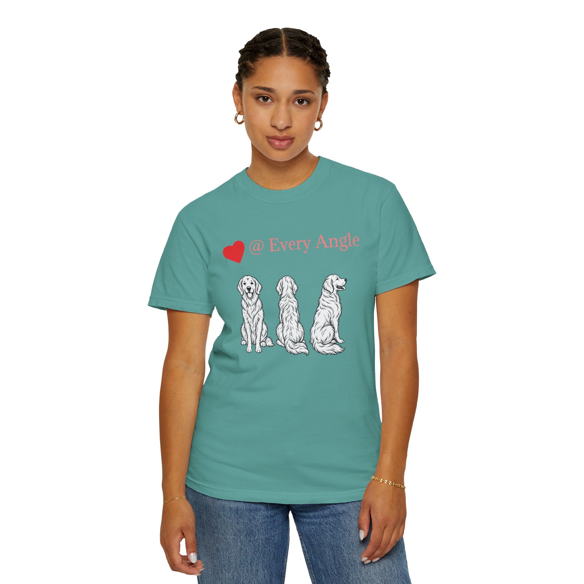 Golden Retriever Love T-Shirt — “@ Every Angle” Dog Portrait Tee - We can Customize with your dog breed