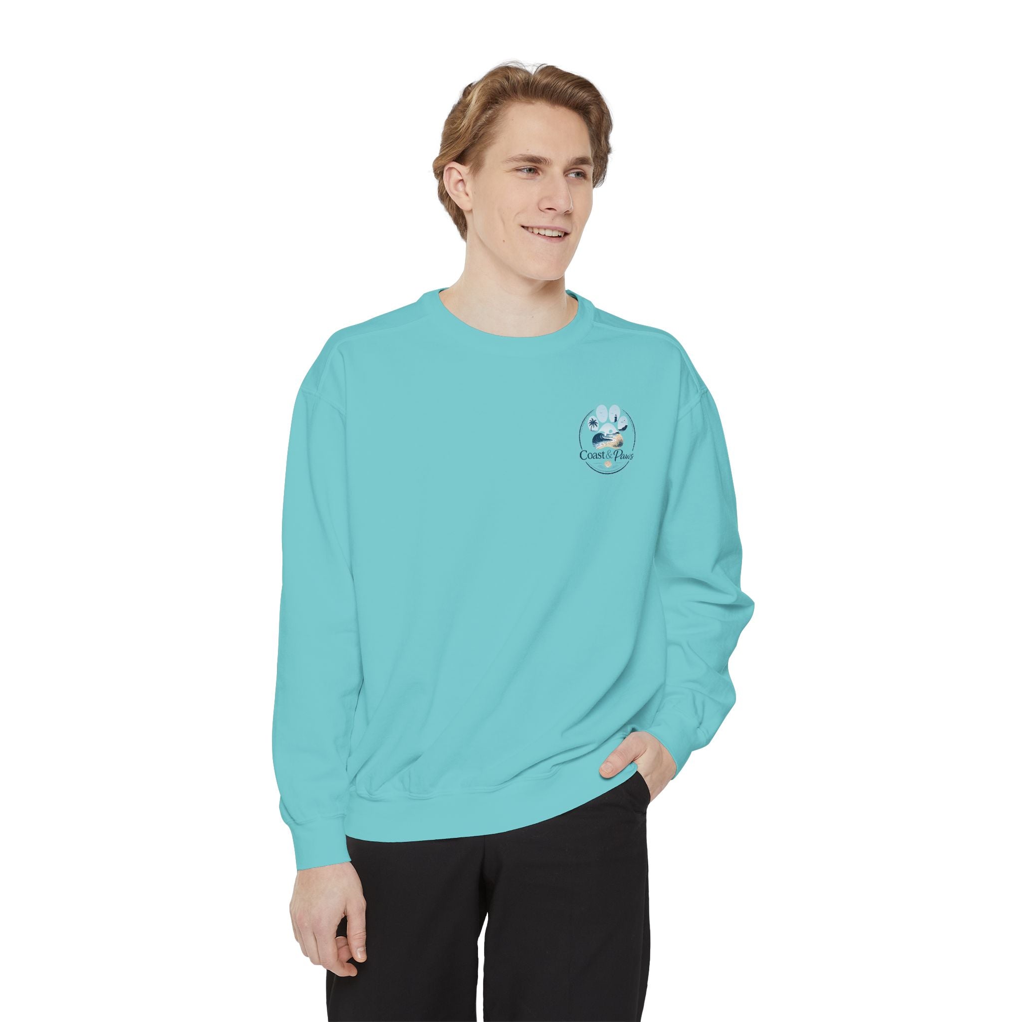Paws in the Sand Sweatshirt | Anchor Paw Print Nautical Beach Design