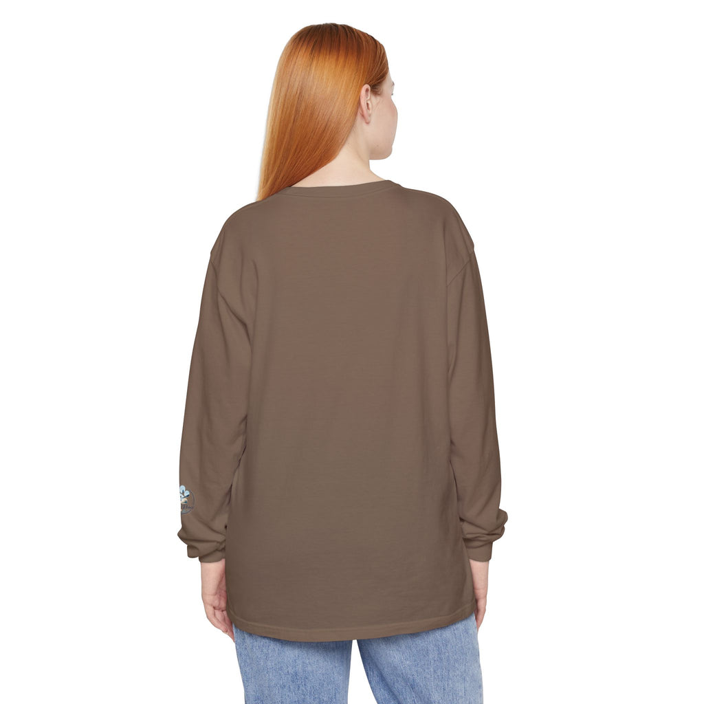 Jeep Girl Long Sleeve Tee — Fall Adventure Pumpkins & Dog Graphic