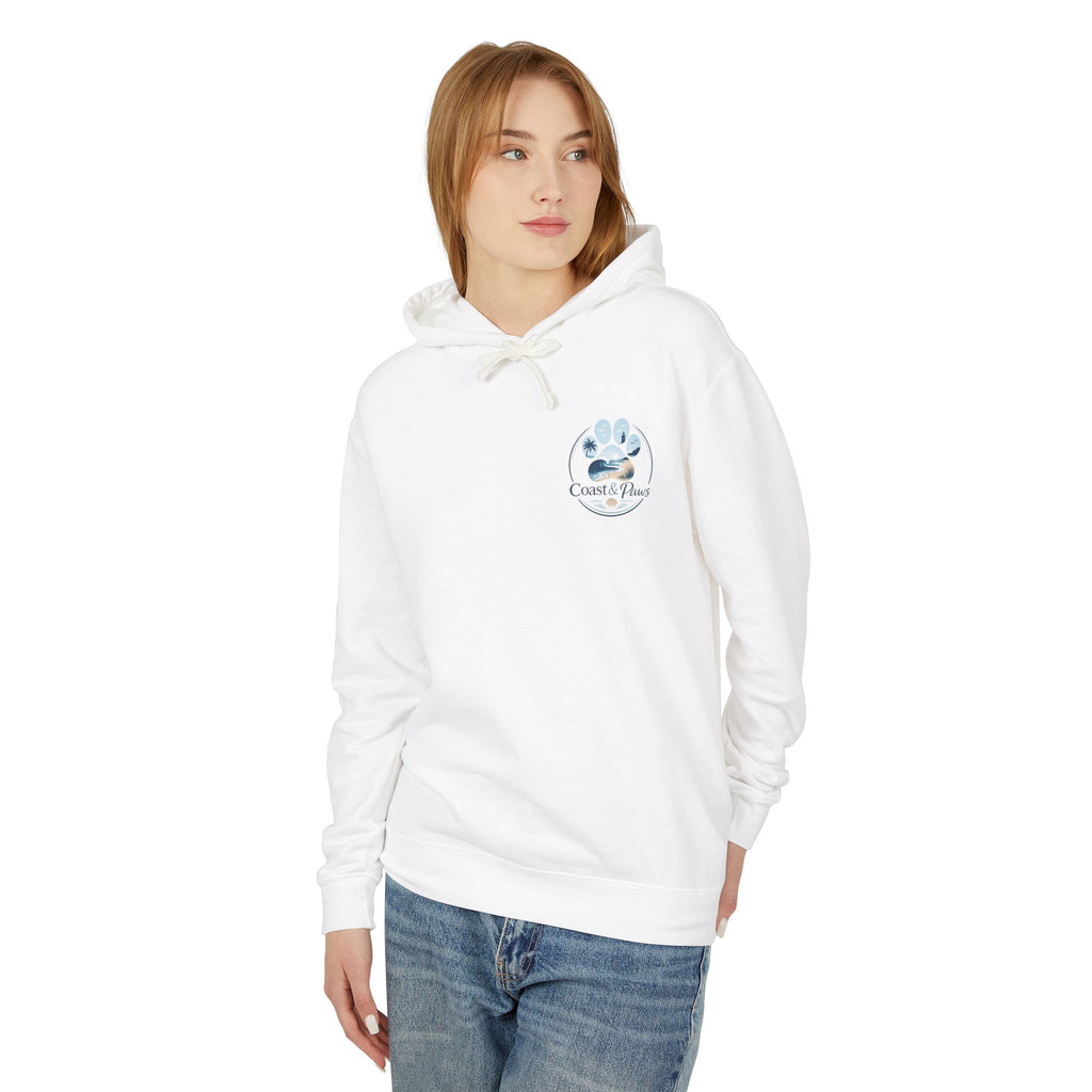 Coast & Paws Signature (Coastal Blue) Hoodie | Unisex Garment Dyed