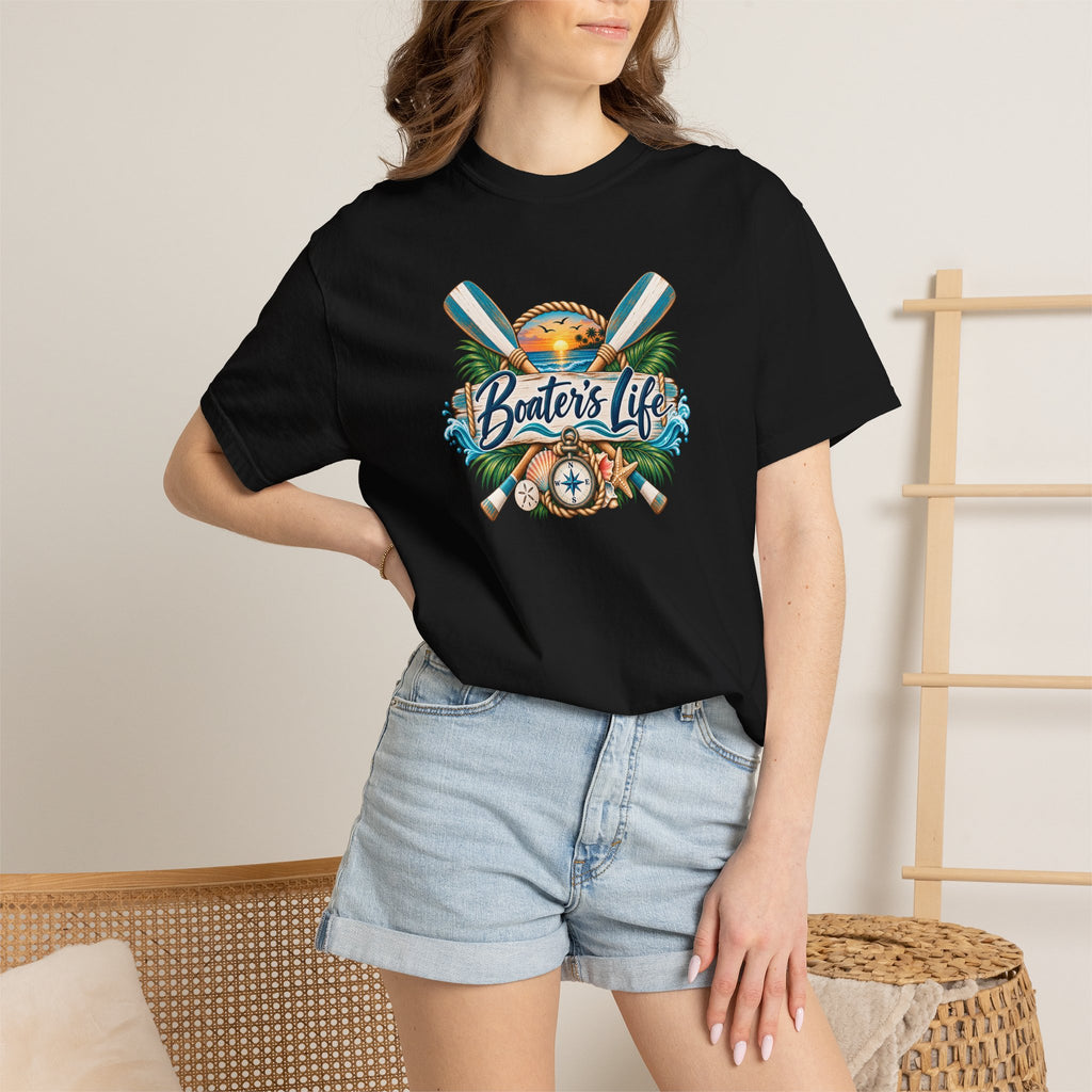 Boater's Life T-Shirt — Nautical Oars & Compass Beach Tee