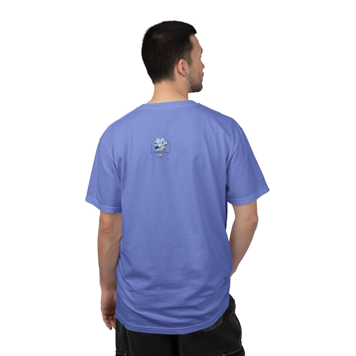 Ocean Paw Surf T-Shirt — Beach Sunset Paw Print Tee