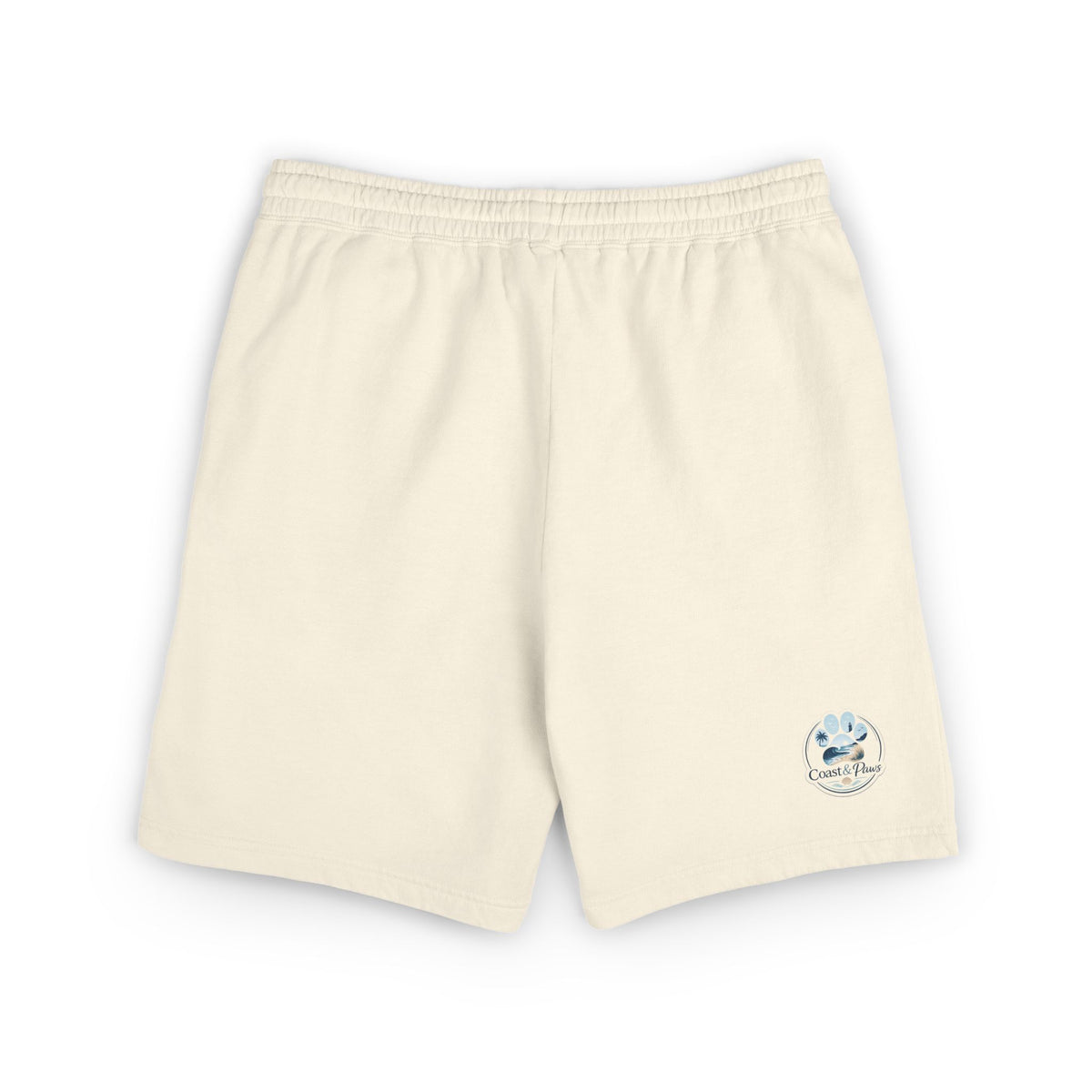 Beach Days Paw-Print Sweat Shorts — Lightweight Fleece Summer Lounge Shorts