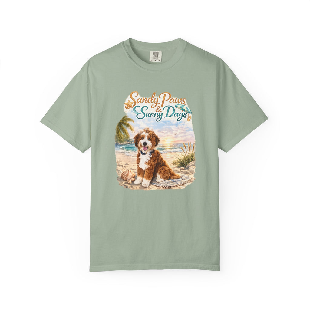 Sandy Paws Sunny Days T-Shirt — Unisex Comfort Colors Graphic Tee