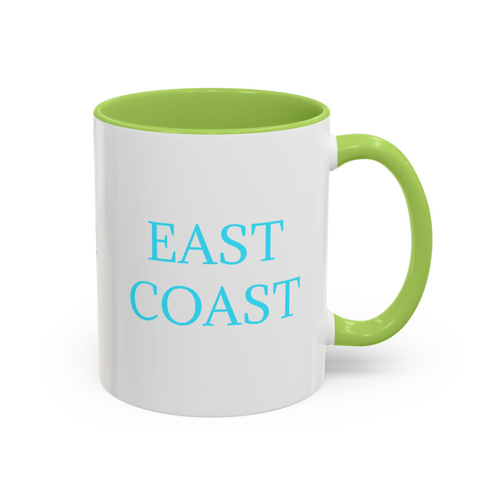 EAST Coast Coffee Mug — Coastal Blue Accent Ceramic Mug (11/15oz)