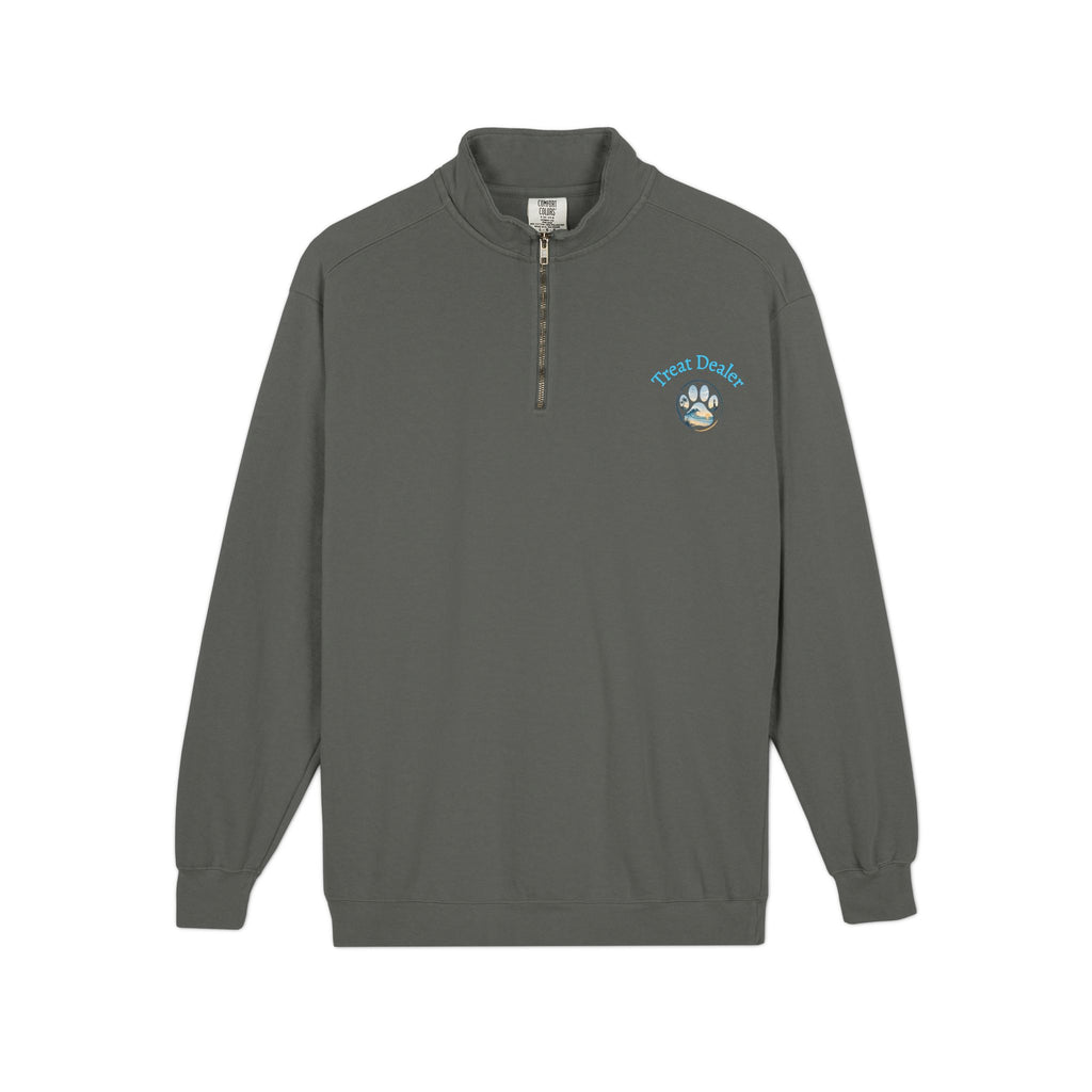 Quarter-Zip Sweatshirt — "Treat Dealer" Paw
