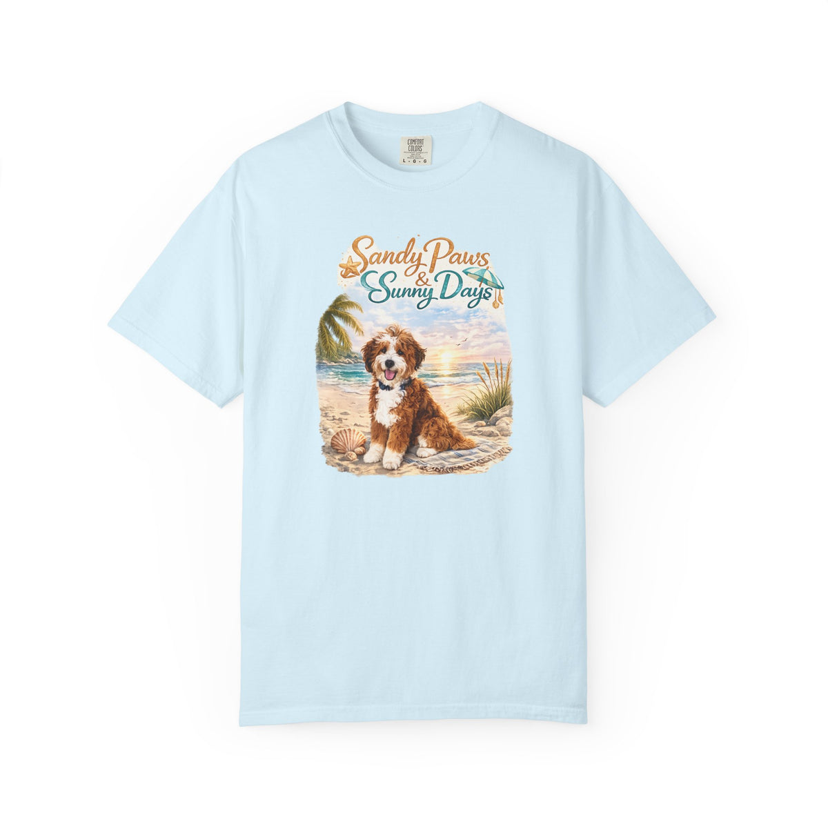 Sandy Paws Sunny Days T-Shirt — Unisex Comfort Colors Graphic Tee