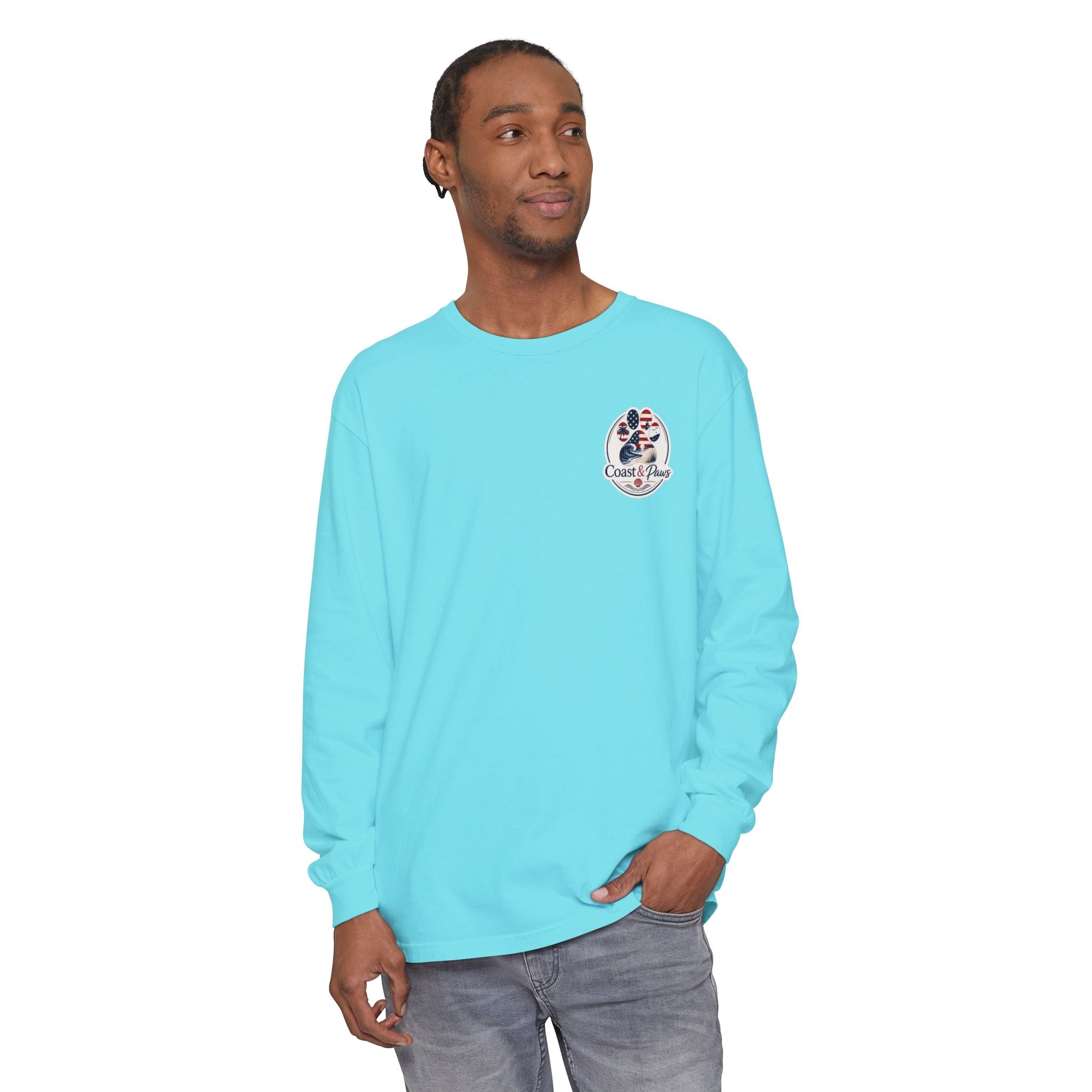 Patriotic Coast & Paws Signature Long Sleeve T‑Shirt