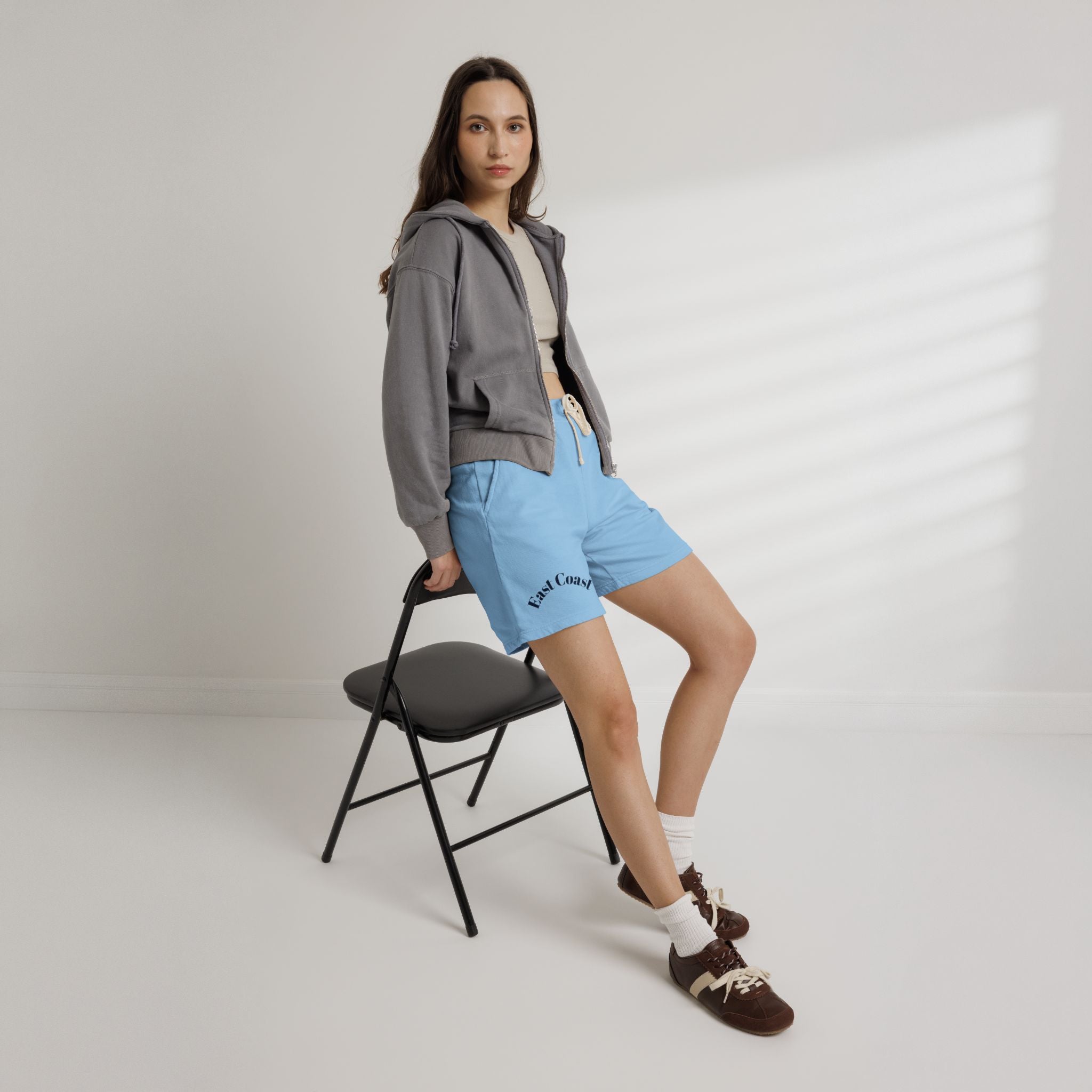 East Coast Graphic Sweat Shorts — Lightweight Garment-Dyed Fleece