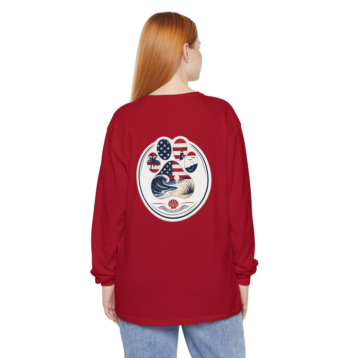 Patriotic Coast & Paws Signature Long Sleeve T‑Shirt