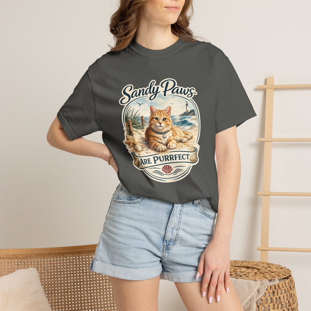 Sandy Paws Are Purrfect Beach Cat T-Shirt