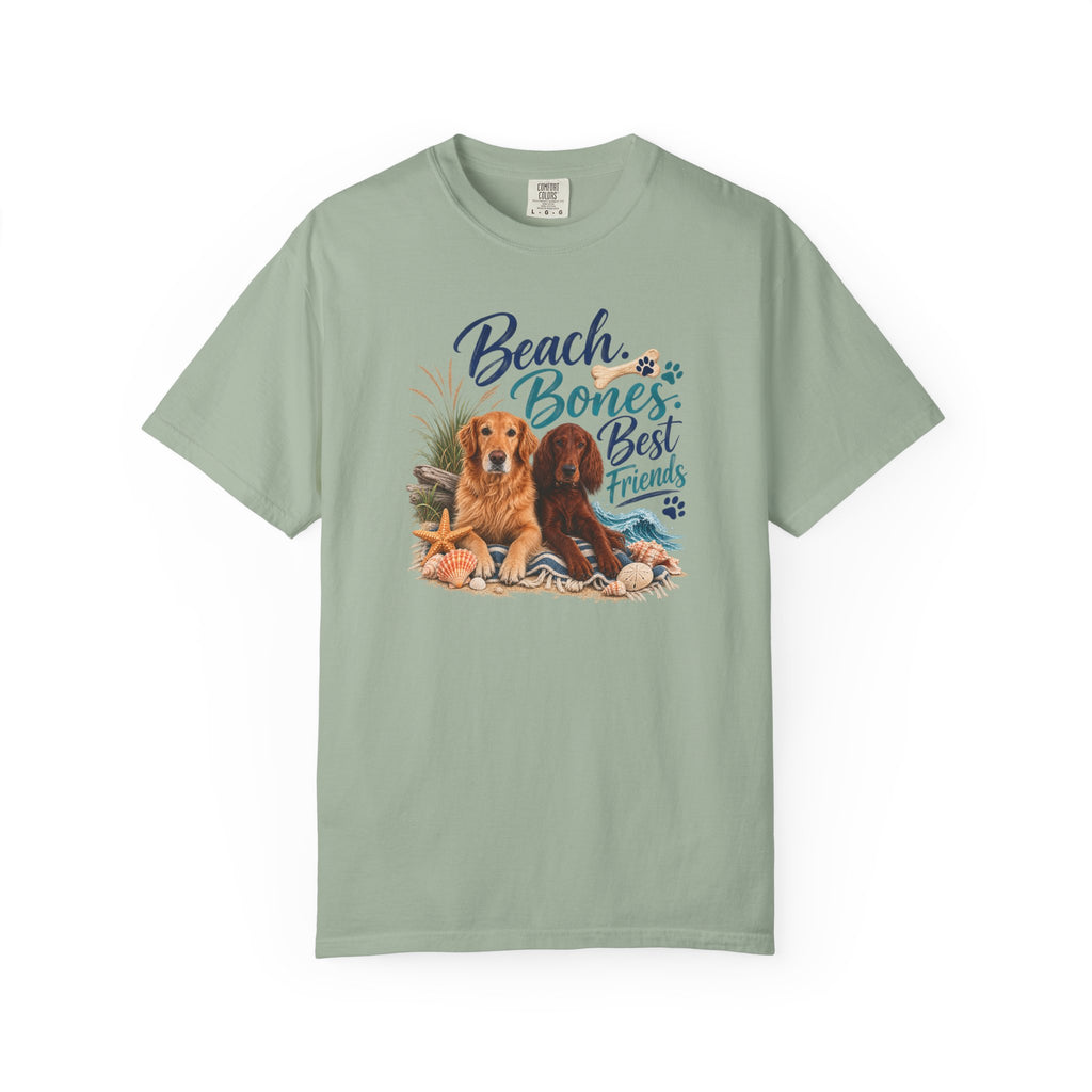 Beach Bones Best Friends Unisex Soft T-Shirt — Dog Lover Beach Tee