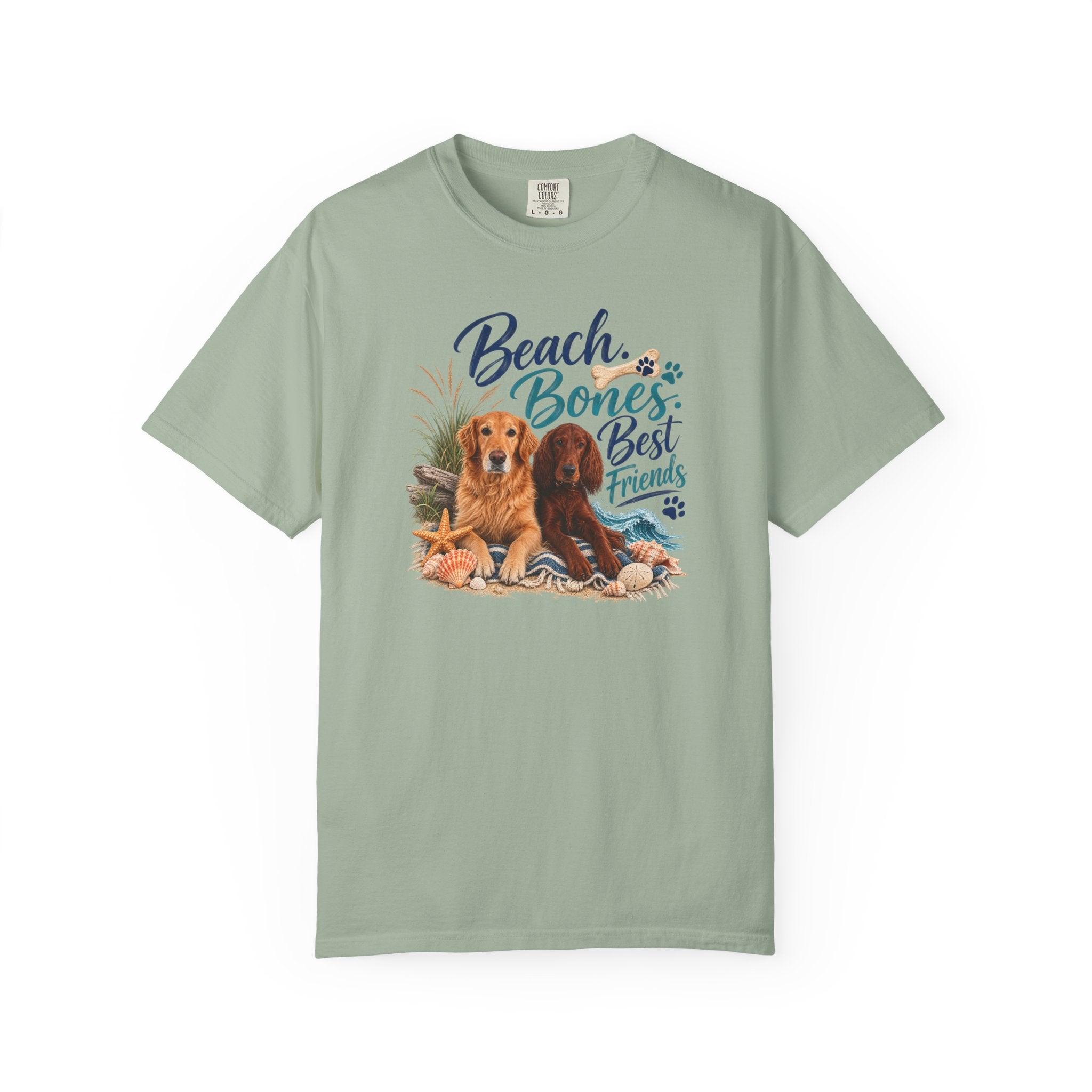 Beach Bones Best Friends Unisex Soft T-Shirt — Dog Lover Beach Tee