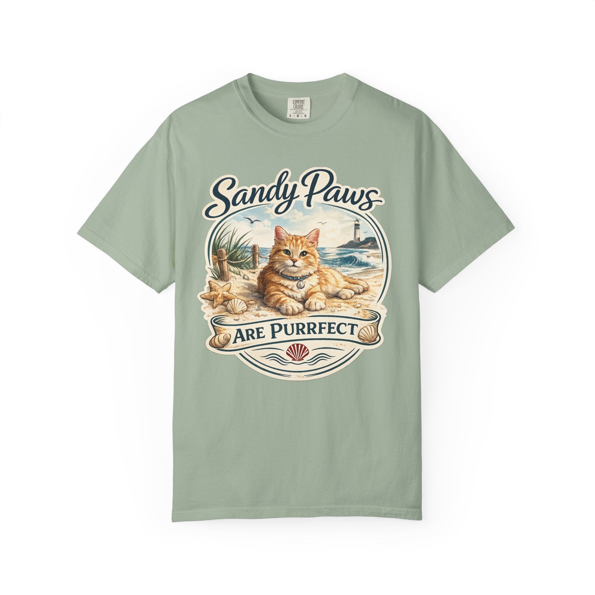 Sandy Paws Are Purrfect Beach Cat T-Shirt