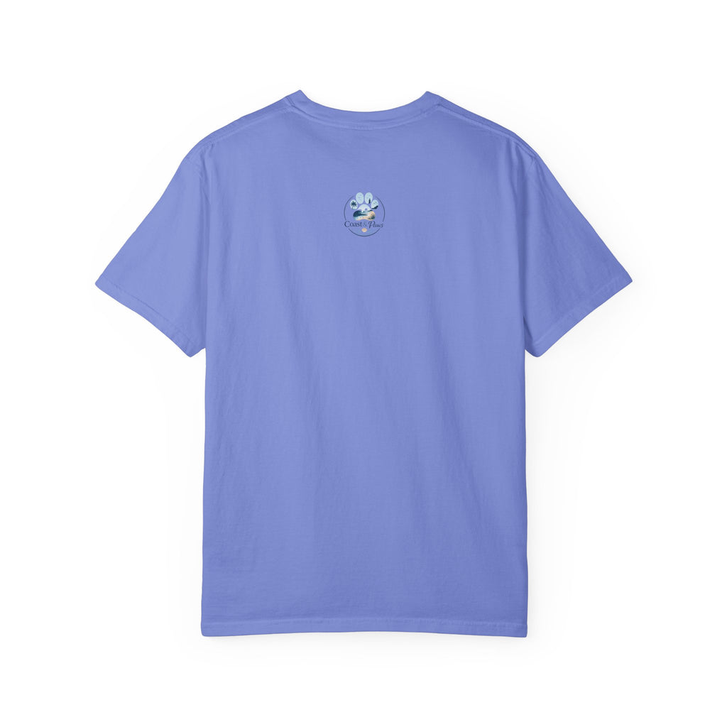 Ocean Paw Surf T-Shirt — Beach Sunset Paw Print Tee