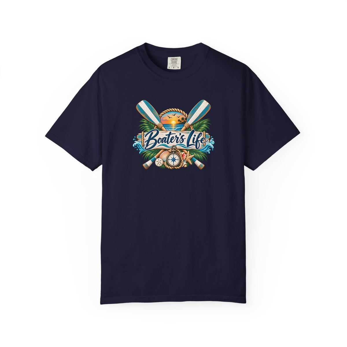 Boater's Life T-Shirt — Nautical Oars & Compass Beach Tee